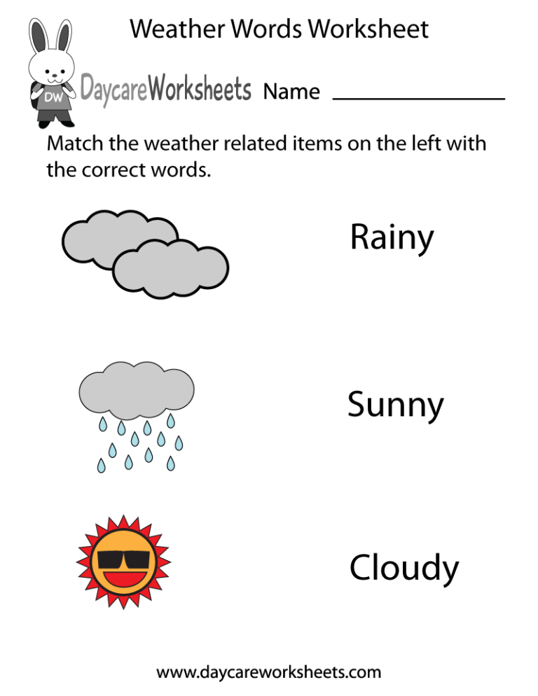 Free Printable Weather Worksheets For Kids