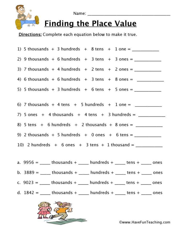 Place Value Word Problems Worksheets 2nd Grade