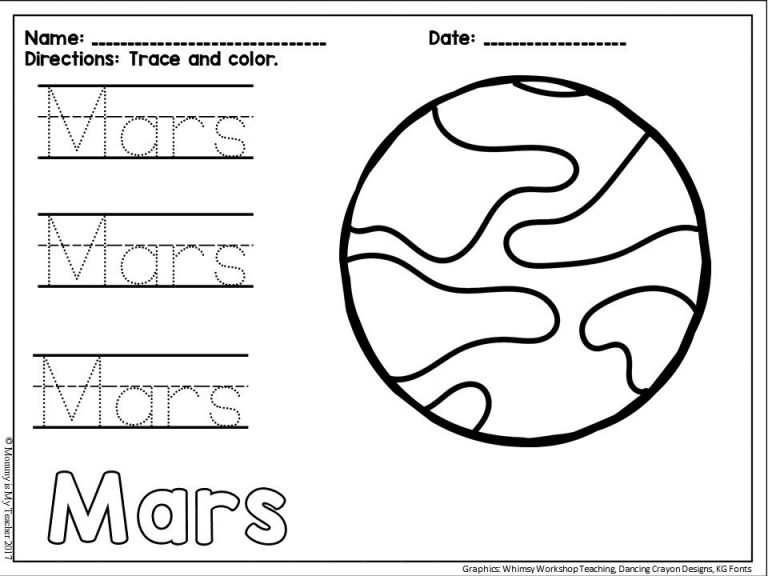 Preschool Solar System Worksheets For Kindergarten