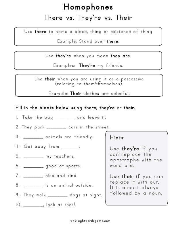 4th Grade Homonyms Worksheets Pdf