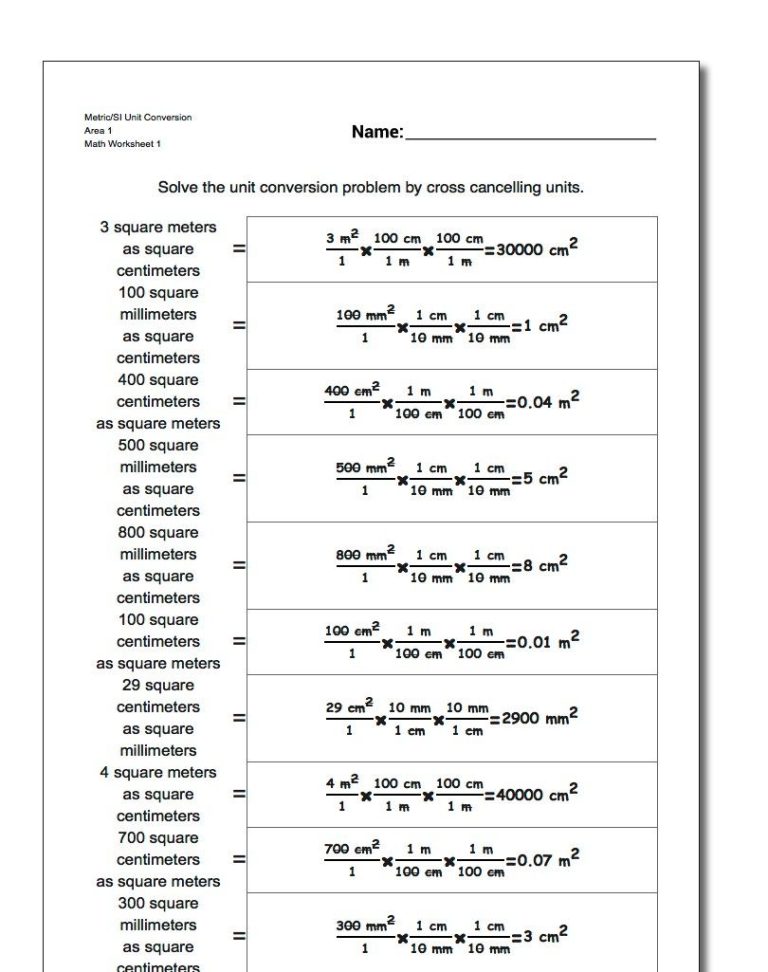 Physics Unit Conversion Practice Worksheet