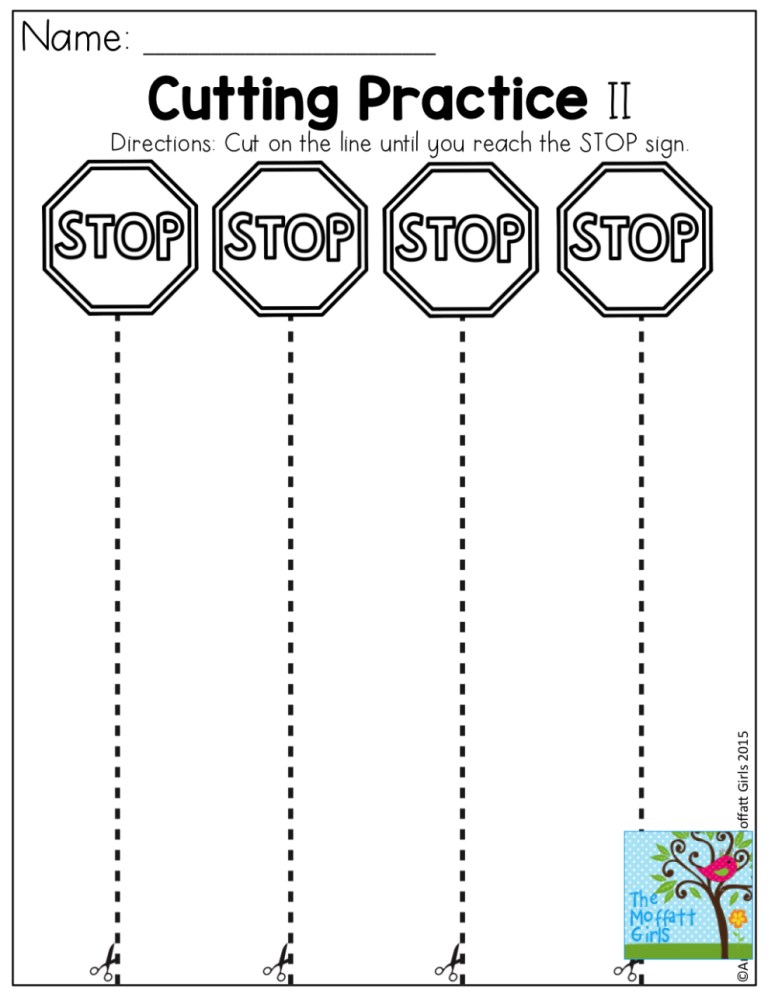 Cutting Preschool Printables Free