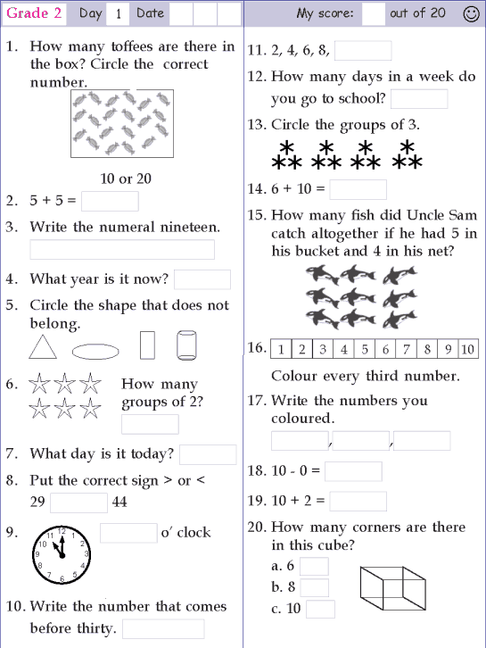 Grade 2 Worksheets Mathematics