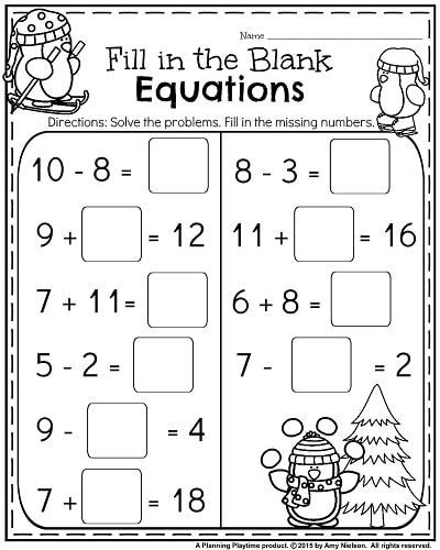 Printable First Grade Fun Math Worksheets For 1st Grade