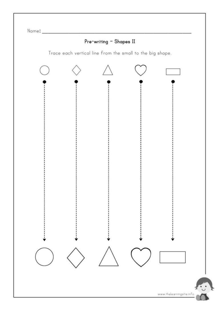 Preschool Pre Writing Worksheets Straight Lines