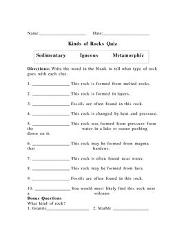 3rd Grade Rock Cycle Worksheet Pdf