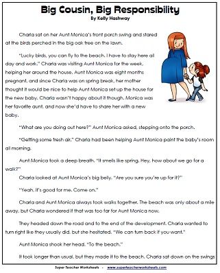 Reading Comprehension Printable Grade 4 English Worksheets