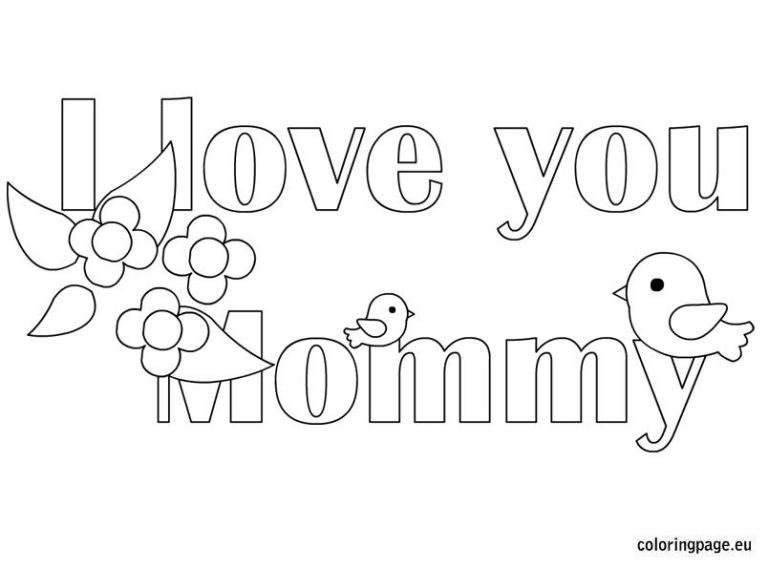 I Love You Coloring Pages