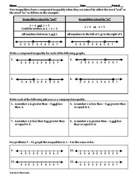 Compound Inequalities Worksheet Rpdp Answer Key