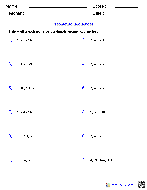 Grade 12 Algebra 2 Worksheets Pdf With Answer Key