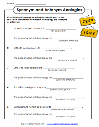 Math Analogies Worksheet Free