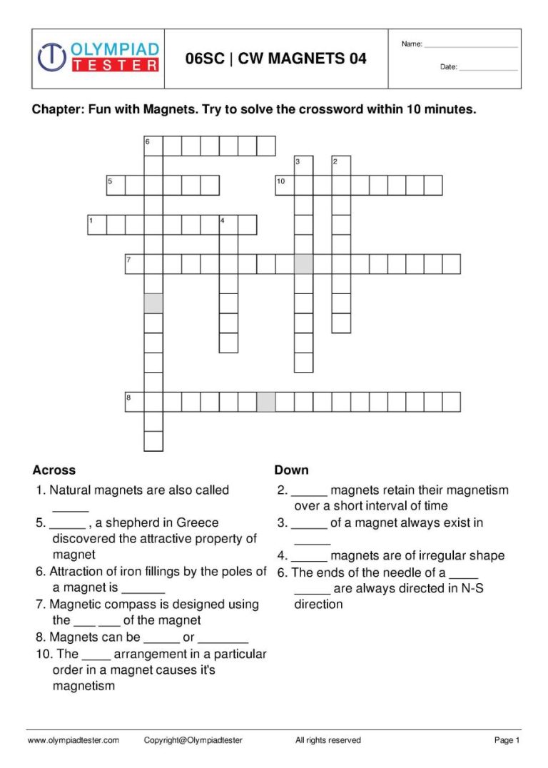 Answer Key 6th Grade Class 6 Science Worksheets