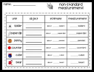 Non Standard Measurement Worksheets Grade 1