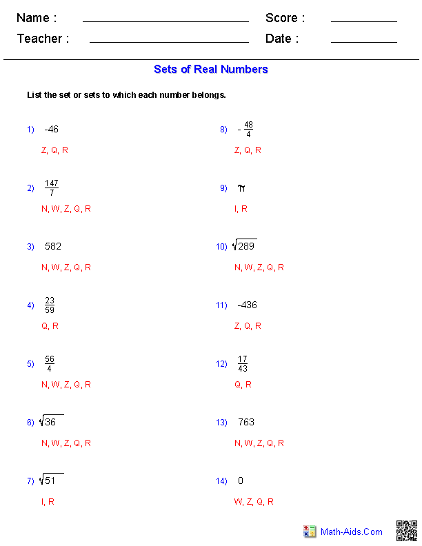 Algebra 2 Worksheets Pdf With Answer Key