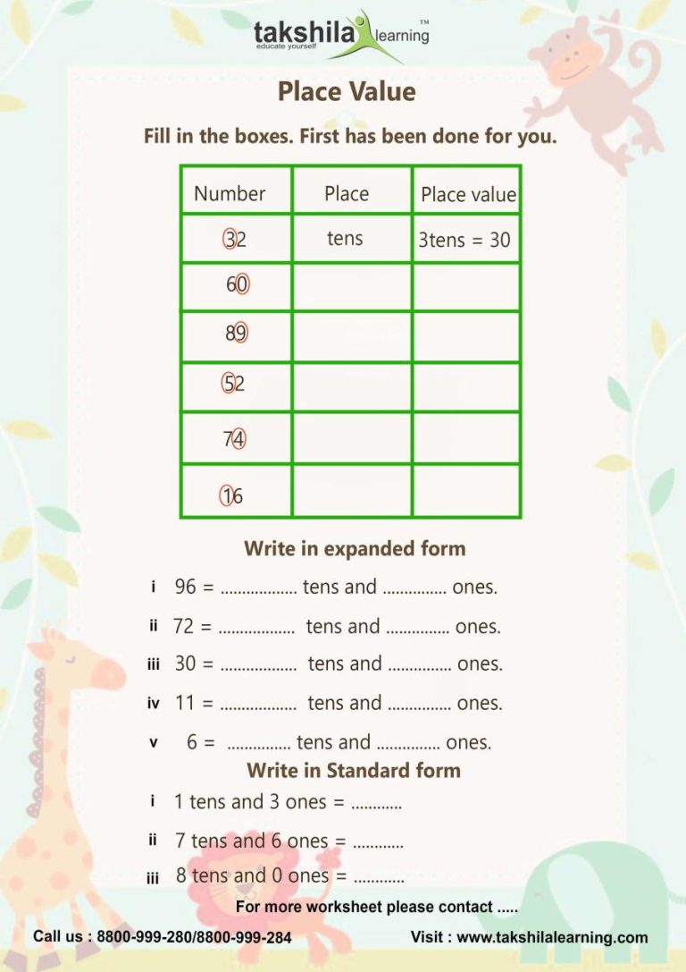 Maths Worksheet For Class 1 Cbse Pdf