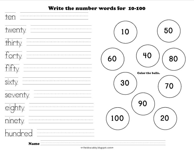 Writing Numbers In Words Worksheets Grade 2 Pdf