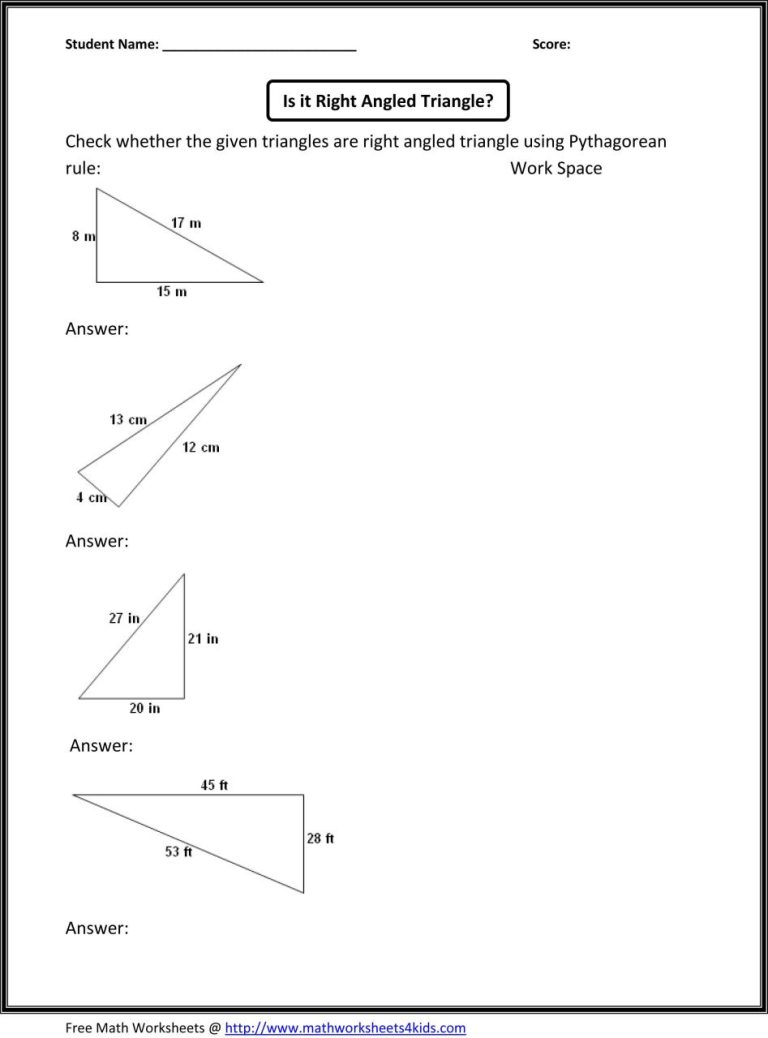 Year 9 Trigonometry Worksheets With Answers