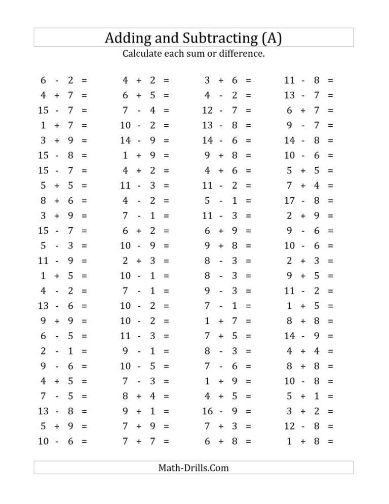 4th Grade Multiplication Drills Mixed