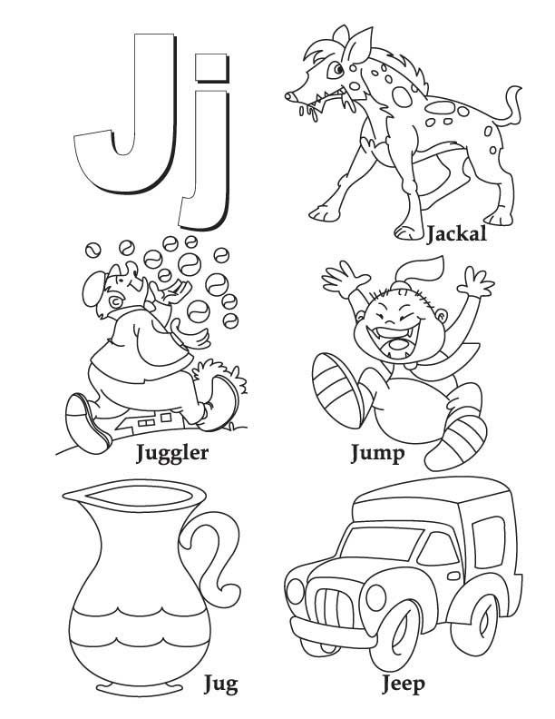 Color Letter J Worksheets For Kindergarten