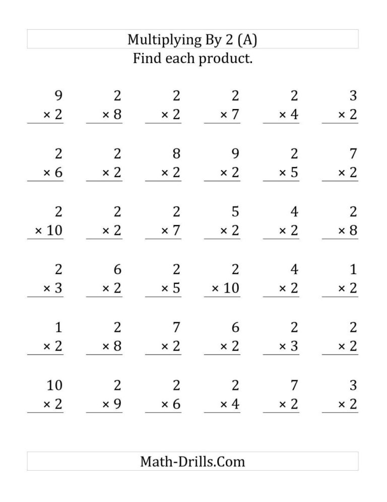 Math Drills Multiplication Drills Pdf