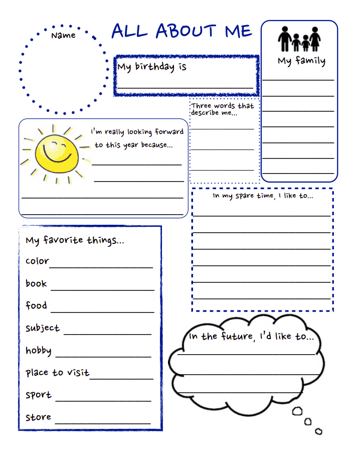 All About My Family Worksheet Pdf