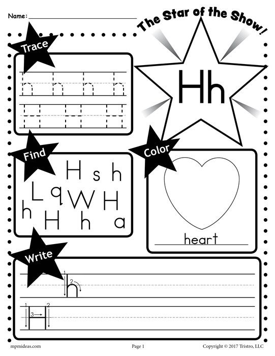 Free Letter H Worksheets For Preschool