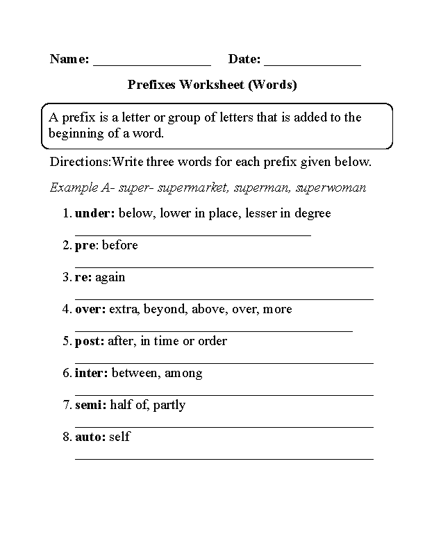 4th Grade Suffixes Worksheets Pdf