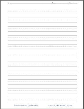 Blank Handwriting Worksheets