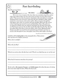 Reading Comprehension Worksheets 5th Grade