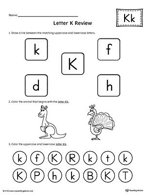 Letter K Worksheets