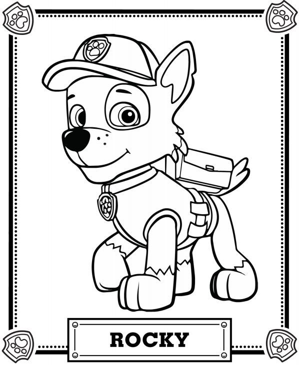 Rocky Paw Patrol Coloring Page