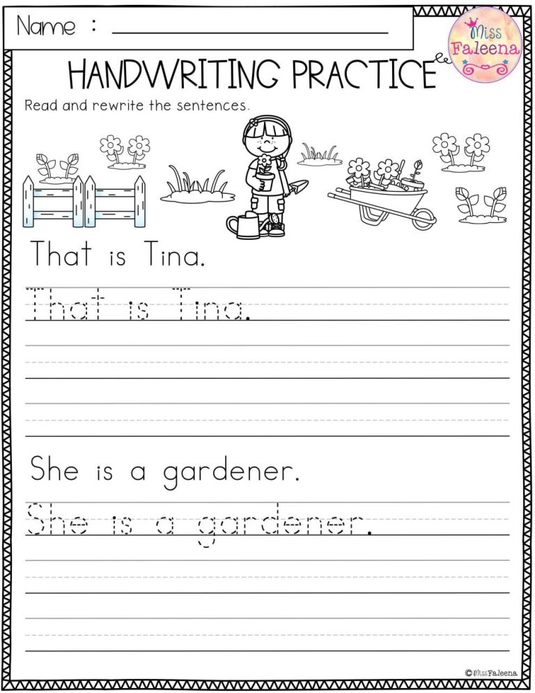 Handwriting Worksheets For 2nd Grade