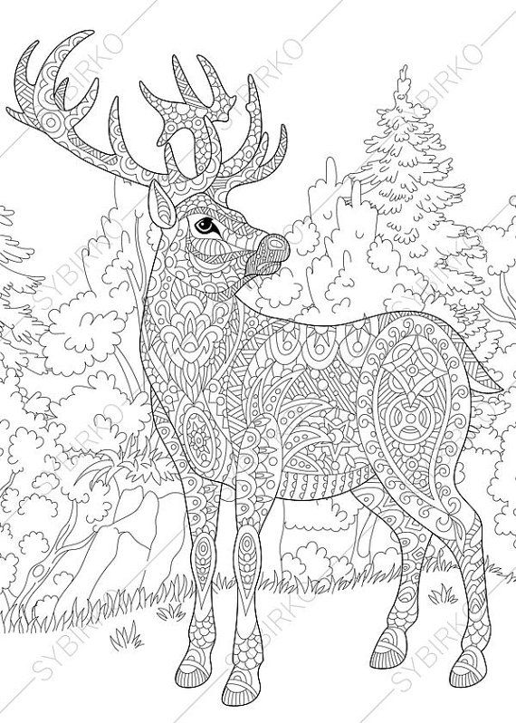 Deer Coloring Pages For Adults