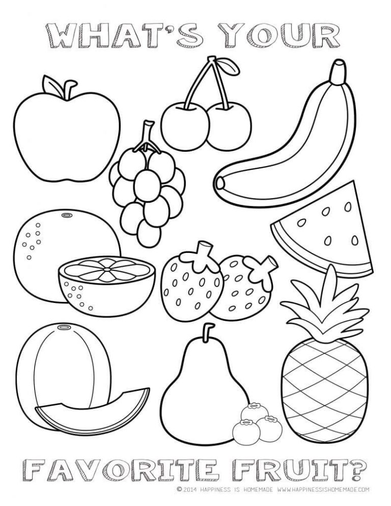 Healthy Food Coloring Pages