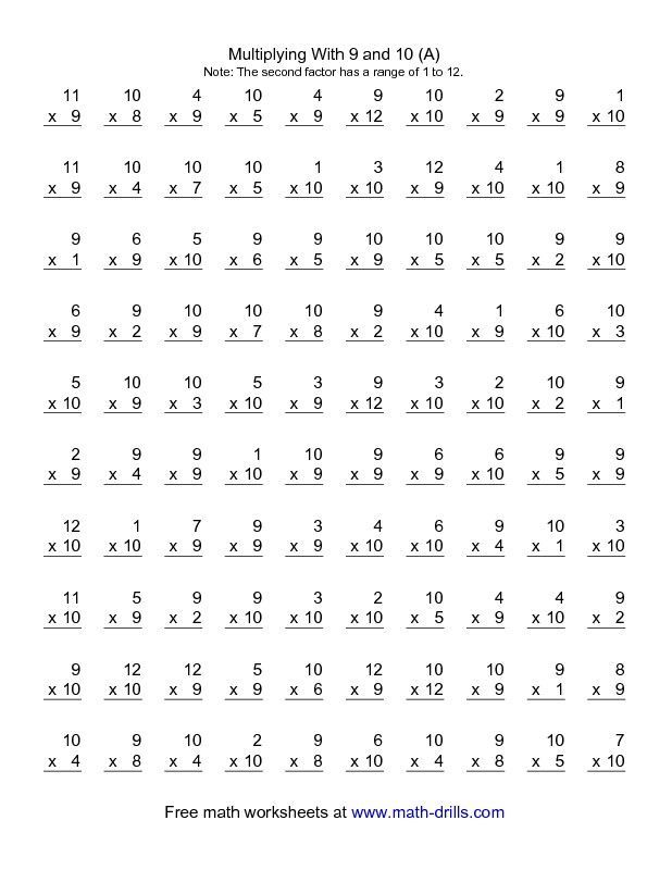 Math Worksheets Multiplication