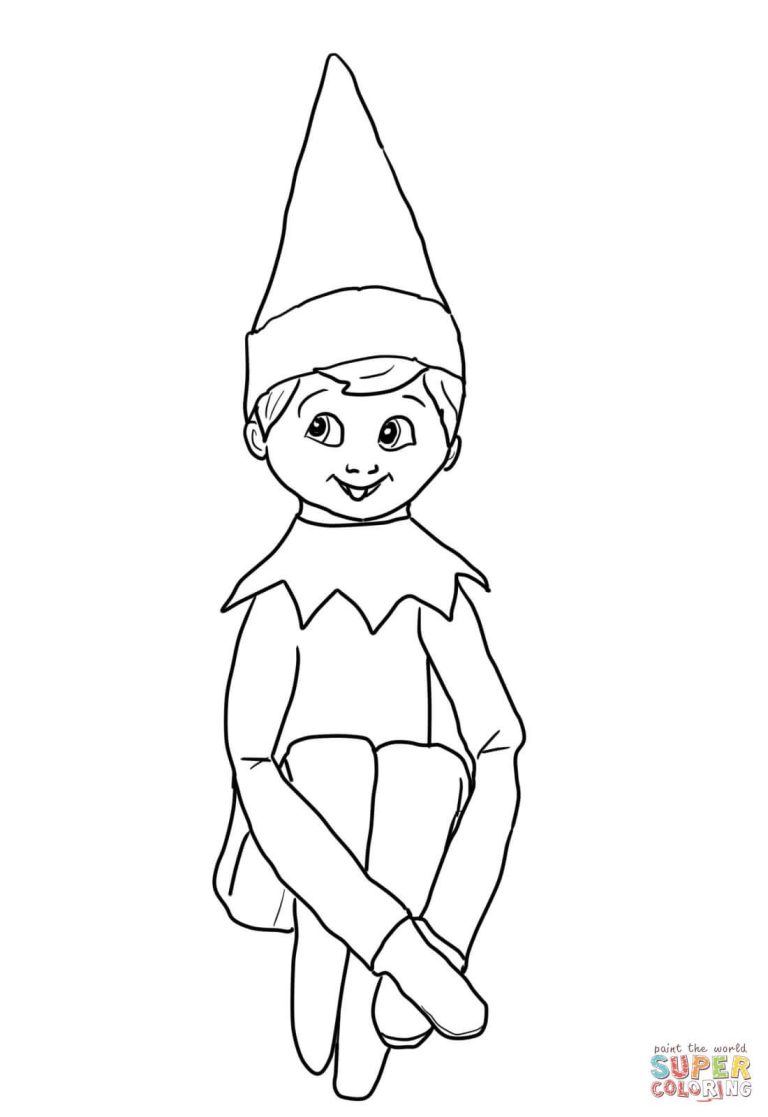 Christmas Elf Coloring Pages For Adults