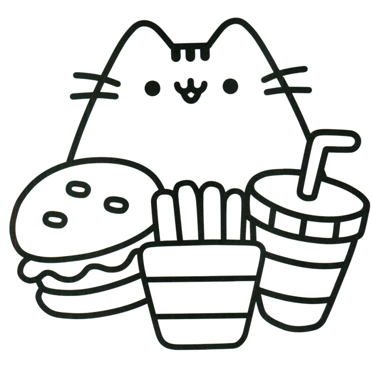 Pusheen Colouring Pages