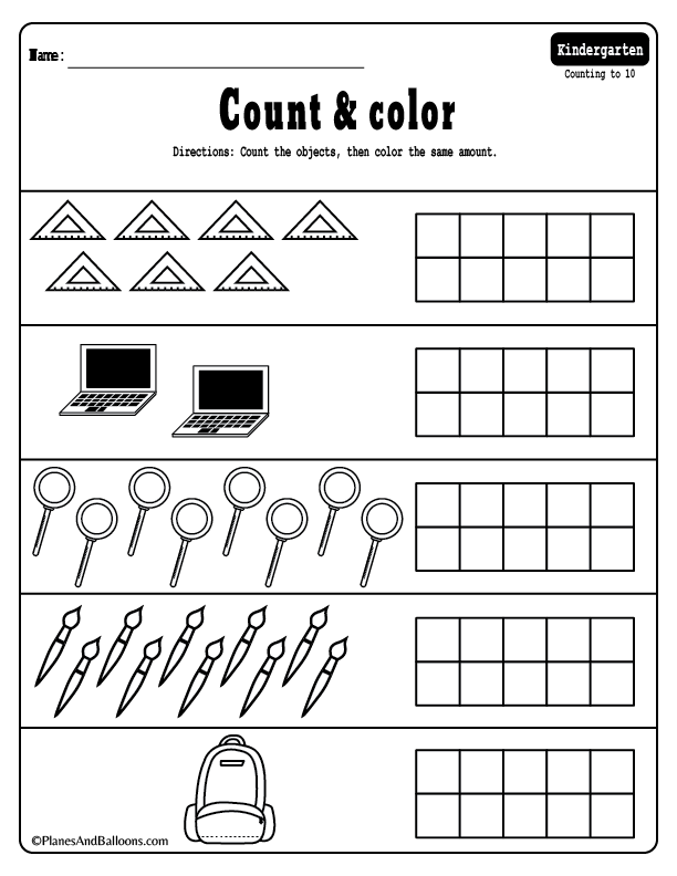 Kindergarten Math Worksheets Pdf