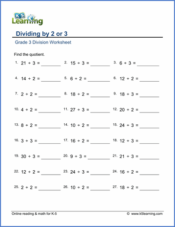 Division Worksheets For Grade 2