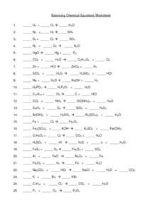 Balancing Equations Worksheet #2