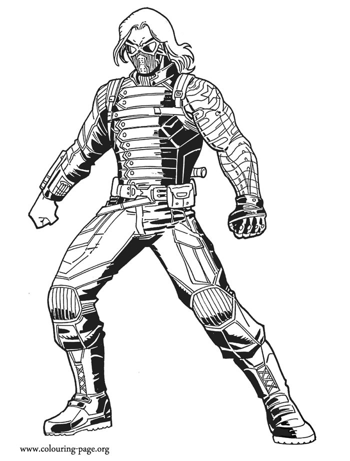 Winter Soldier Bucky Coloring Pages