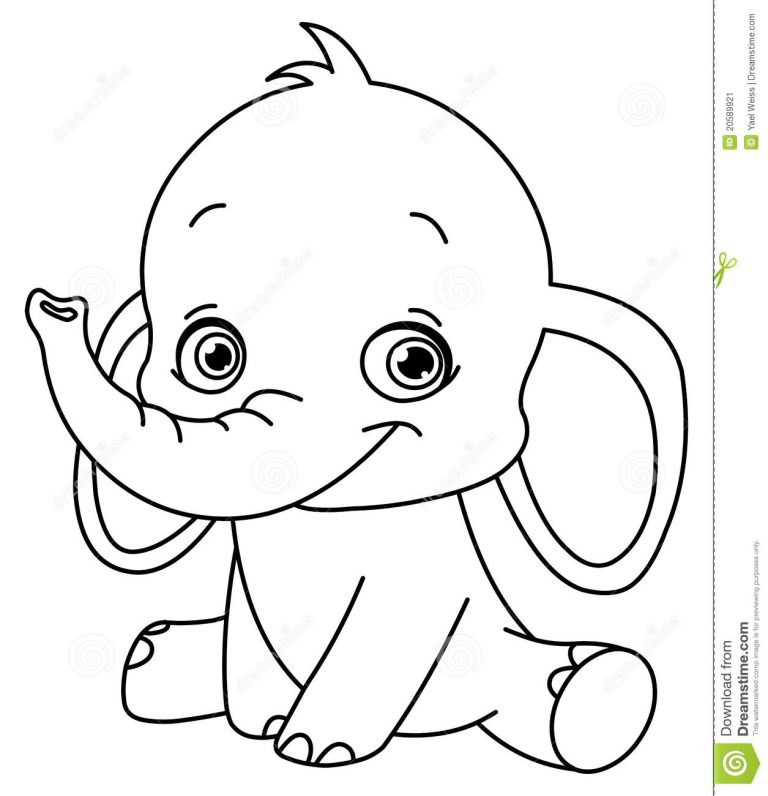 Baby Elephant Coloring Pages