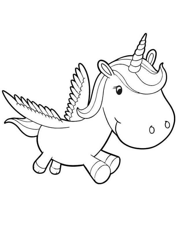 Baby Unicorn Coloring Pages