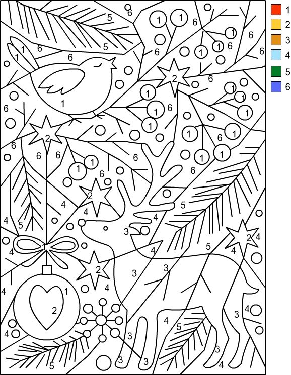 Christmas Pictures To Color By Number