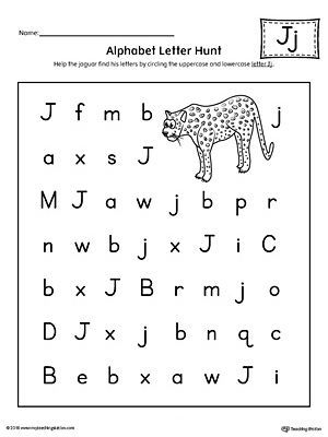 Letter J Worksheets