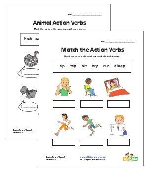 Action Verbs Worksheet