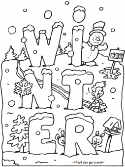 Winter Coloring Book Pages