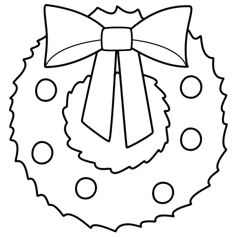 Christmas Wreath Coloring Pages