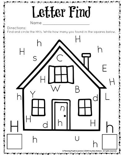 Letter H Worksheets