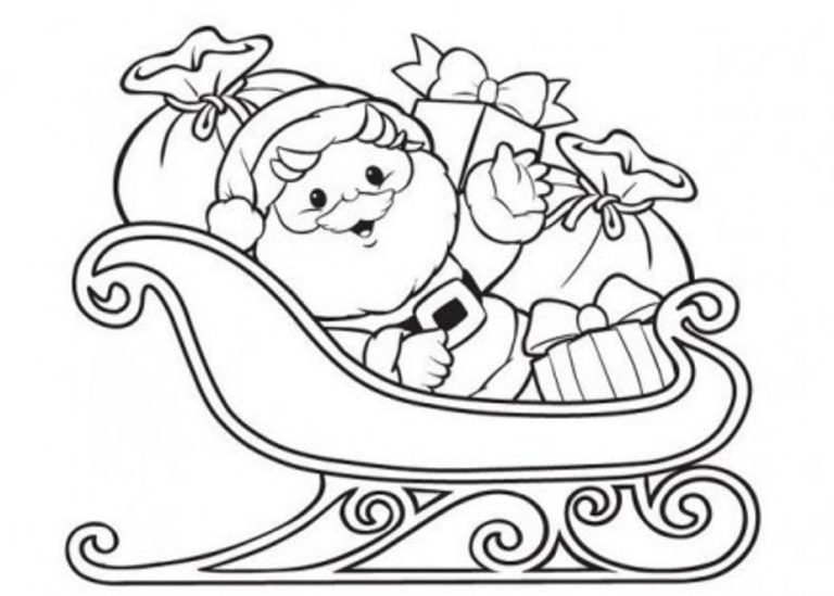 Santa Cute Christmas Colouring Pages